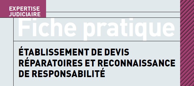 Etablissement de devis réparatoires et reconnaissaance de responsabilité 